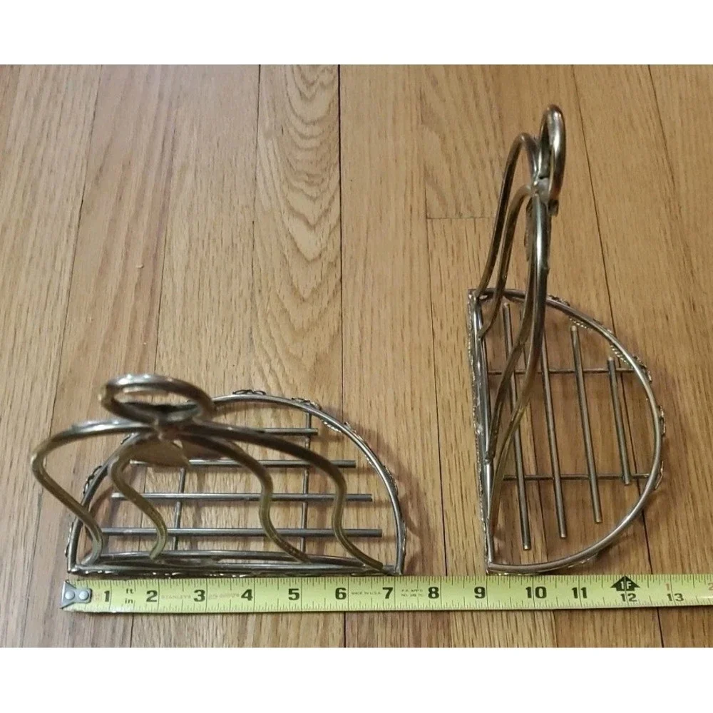 Set Of 2 Bell Shaped Metal‎ Wall Shelf Gold Tone Vtg Home Interiors